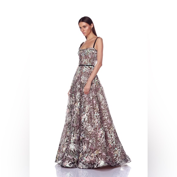 NWOT Bronx and Banco Midnight Embroidered A-Line Gown - Picture 3 of 17